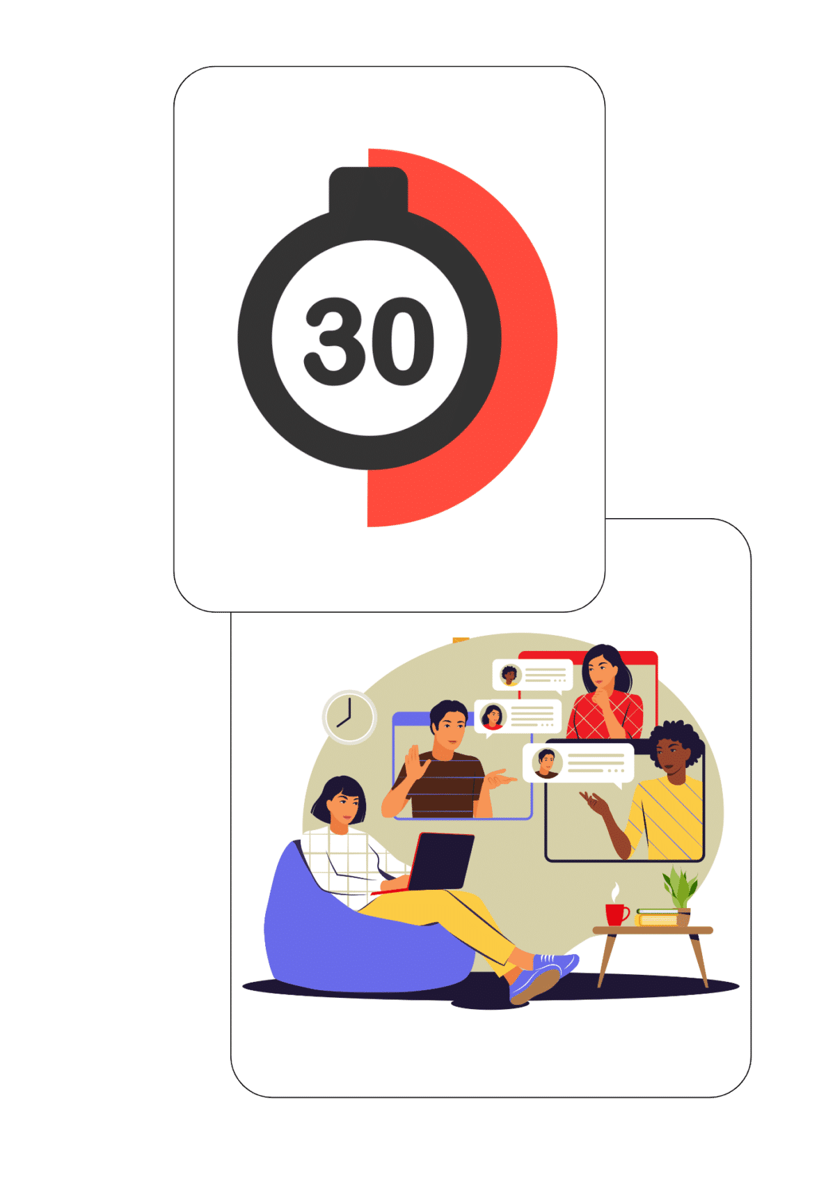 Keskusteluja jopa 30–60 minuutissa etänä, läsnä tai hybridinä