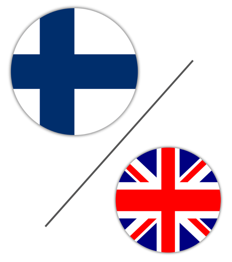 Suomeksi ja englanniksi