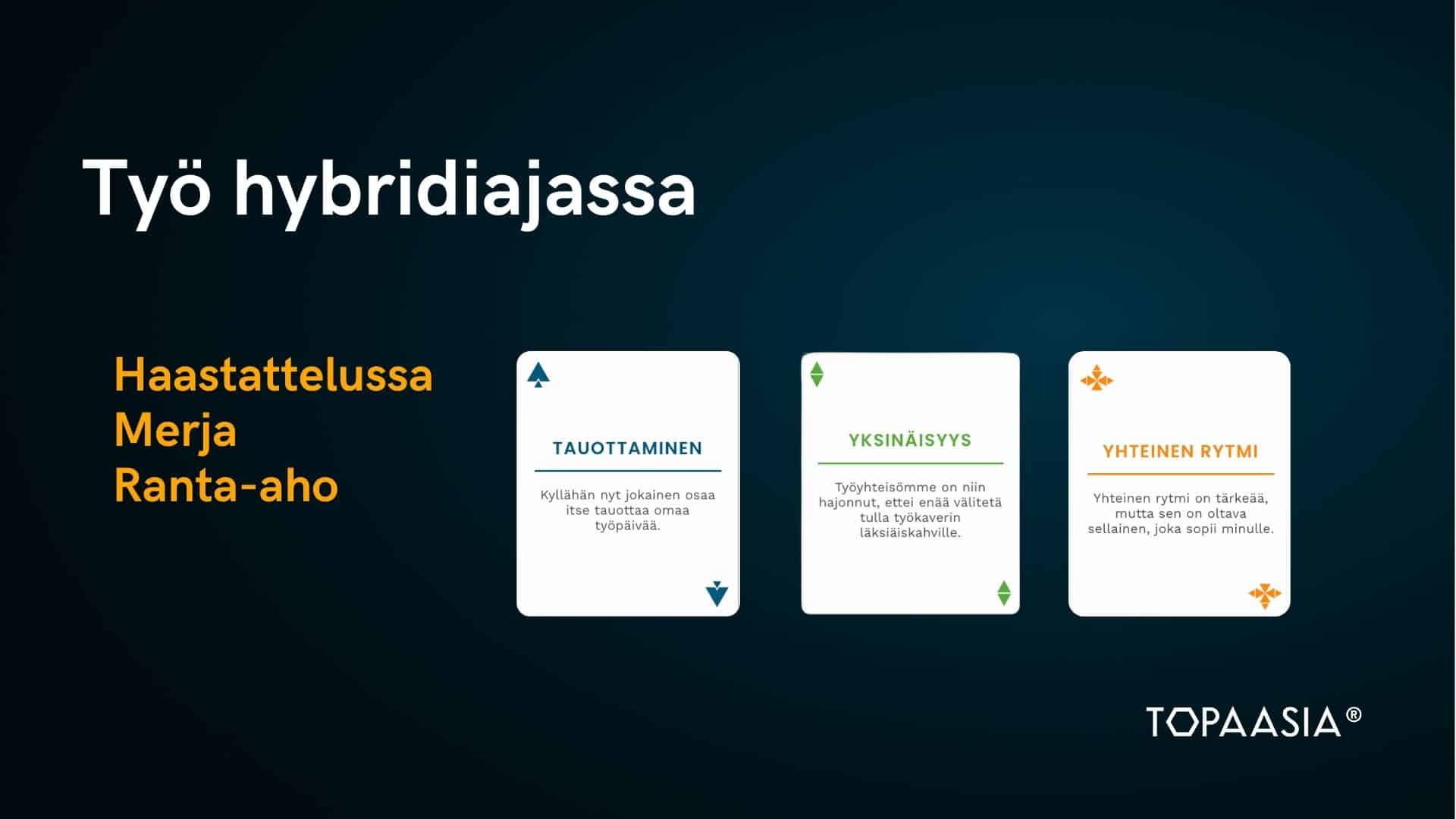 Työ hybridiajassa - haastattelu Merja Ranta-ahon kanssa